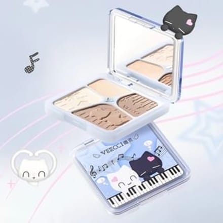 VEECCI - Note Pudding Edition Freely Painted Highlighter & Shading Palette Y01# Coconut Milk Brown - 8.6g