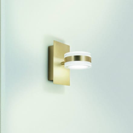 Fabas Luce LED wandlamp Dunk, messing, 2-lamps, 3.000 K, metaal