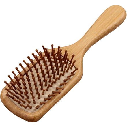 Brosse à cheveux pagaie en bambou Ergonomique Démêlante Lissante Massage Coussin Outil de coiffage beige