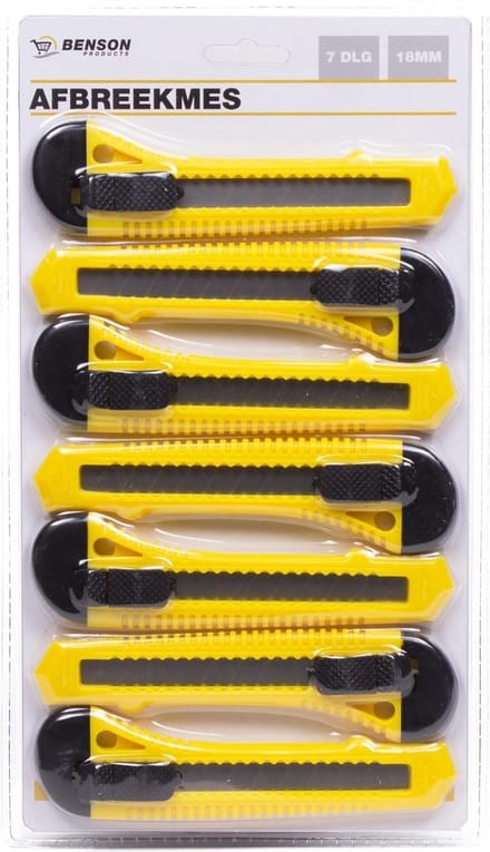 "Benson Stanleymes: Afbreek-, Snijmes - 18 mm - 7 stuks"