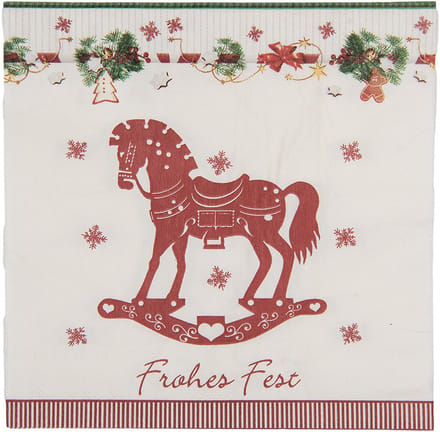 Clayre & Eef Servetten Papier Set van 20 33x33 cm Wit Papier