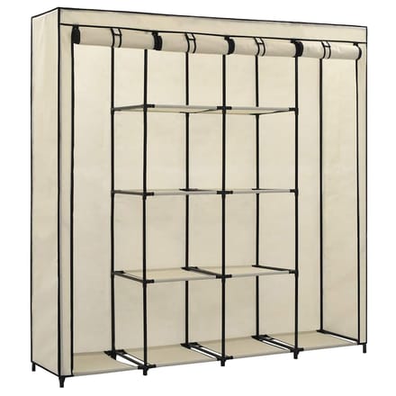vidaXL - Kledingkast - met - 4 - vakken - 175x45x170 - cm - crème