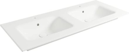 Saqu Fluente Wastafel 2 bak 2 krg 121x51x1 cm Glans Wit