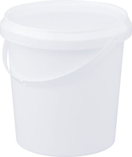Emmer met deksel - 1 liter - rond - wit
