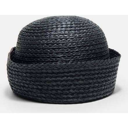 Stradivarius Ronde raffia hoed  Zwart OS