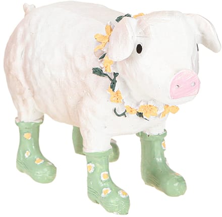 Decoratief varkentje met rubberlaarzen – Grappig boerderijfiguurtje me
