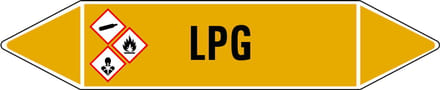 LPG leidingmarkering op vel 75 x 17 mm - 8 per vel