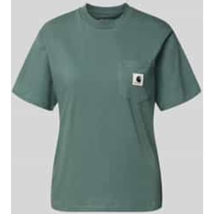 T-shirt met borstzak en labeldetail