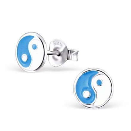 Oorknopjes-Ying Yang blauw
