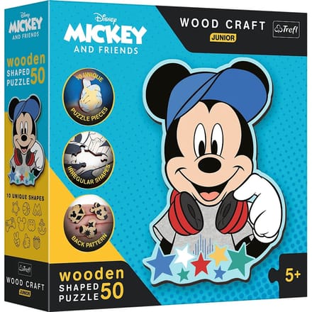 Trefl In de Wereld van Mickey Houten Knutsel Junior Disney Legpuzzel - 50 stukjes - Vanaf 4 jaar