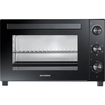 Severin 2076 Mini-oven Met grillspies, Timerfunctie, Instelbare temperatuur, Convectiefunctie, Met pizzasteen 46 l