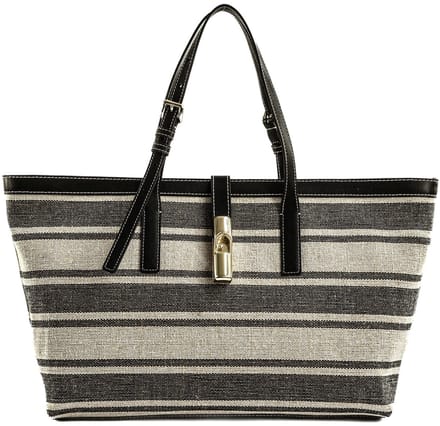 FURLA schoudertas shopper Debby Tote Toni Indigo zwart crème