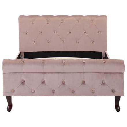 vidaXL - Bedframe - fluweel - roze - 100x200 - cm