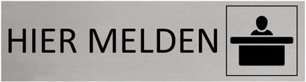 CombiCraft Aluminium deurbordje Hier melden 165x45mm - per stuk