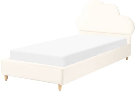 BELLEVUE - Eenpersoonsbed - Lichtbeige - 90 x 200 cm - Fluweel