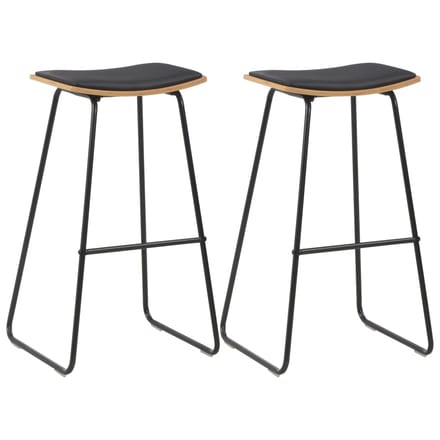 vidaXL - Barstoelen - 2 - st - kunstleer - zwart