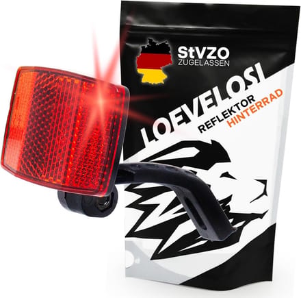 Rood Fiets Achterwiel met StVZO Goedgekeurde Kattenoog Verlichting