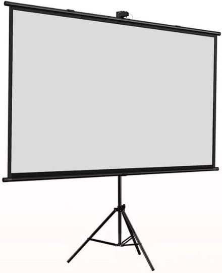 Projectiescherm met Statief - Draagbaar Filmscherm - Thuisbioscoop Maken - Oprolbaar Glasvezel - 60 Inch 16:9 - Wit