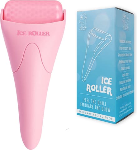 JAXY Ice Roller - Ijs Roller - Gezichtsroller - Dermaroller - Gua Sha - Skincare - Ice Roller Gezicht - Gezichtsmassage Apparaat - Jade Roller - Roze