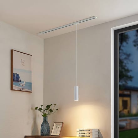 Lindby - 1-fase railverlichting - 1licht - Metaal, textiel - H: 20 cm - GU10 - wit
