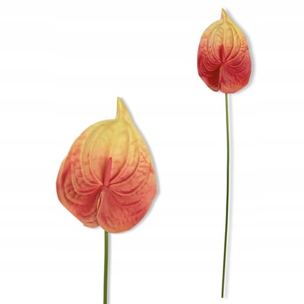 Kunststof Anthurium Tak 57cm - Realistisch Geel-Rood Schuim