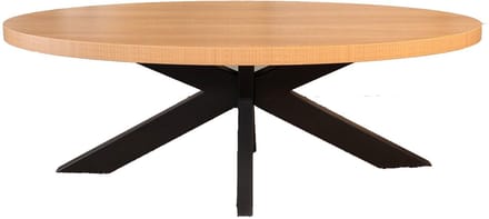 Salontafel ovaal lichtbruin melamine 130cm Denzel ovale bijzettafel side table