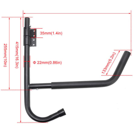 Wandmontage Kayakpeddel Opbergrek 90 graden Draaibaar Kayak Hanger Opvouwbare Kayak Wandmontage Beugel zwart