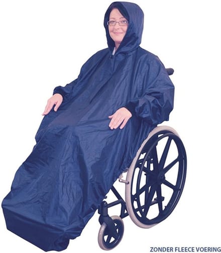 Aidapt Rolstoel regenjas - 100% waterdicht met mouwen - Blauw