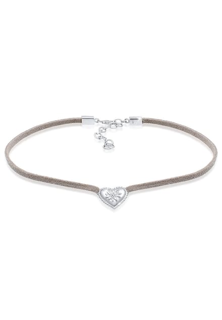 Elli - Halsketting - Choker Hart Motief Speels in 925 Sterling Zilver - Dames