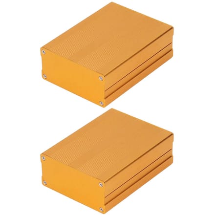 Boîtier de Projet Électronique Type Séparé Aluminium Alliage Oxydation Sablage de Surface Boîtier de Jonction d'Alimentation Doré doré