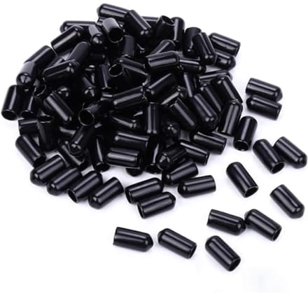 Rubberen eindkappen voor schroefdoppen en stangen - 50 stuks, 6 mm