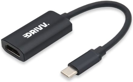Drivv. USB C naar HDMI Adapter - Ondersteunt 4K 60Hz - Type C to HDMI - Thunderbolt 3 - Zwart