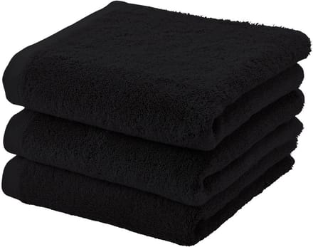 Aquanova handdoek London - 55x100 cm - Set van 3 - Zwart