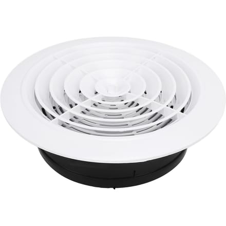 Grille d'aération ronde 200 mm Blanc ABS Réglable Mur Bouchon d'aération pour Salle de bain Bureau Cuisine