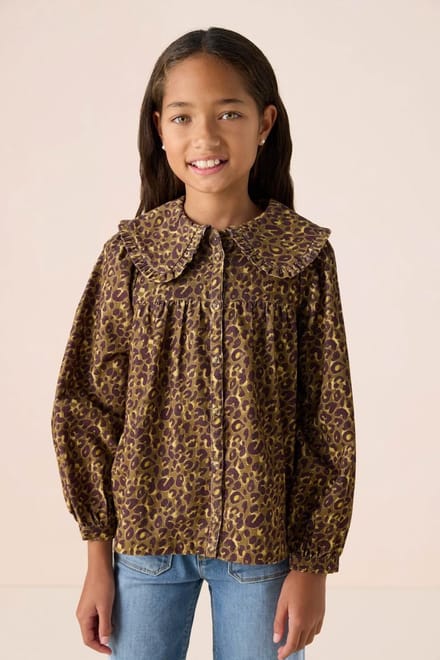 Sissy-Boy - Donkergroene blouse met leopard print
