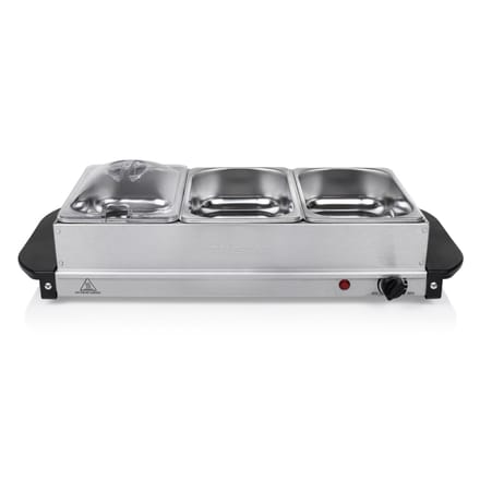 Tristar BP-6283 - Buffetwarmer 200W - Chafing dish - 3 x 1,4 Liter - Incl deksel - RVS
