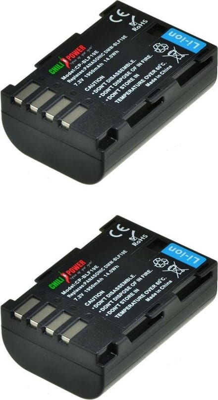 ChiliPower DMW-BLF19E accu voor Panasonic - 1950mAh - 2-Pack