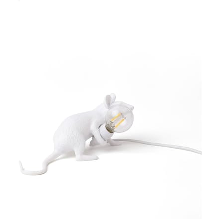 SELETTI LED decoratie-tafellamp Mouse Lamp USB liggend wit