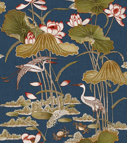 Dutch Wallcoverings - Tapestry Lotus Pond Purple - TP422705