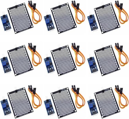 Regen Sensor Modules - Regen Detector - Weer Monitoren - Dubbelzijdig FR-04 Materiaal - 5.0 x 4 cm - Zilver