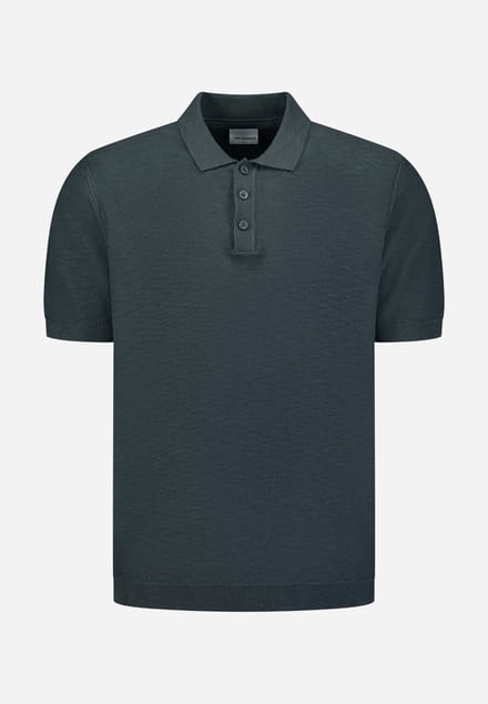 Gebreide slub polo met knopen