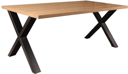 Eettafel melamine Reef lichtbruin 180cm met X-poot langwerpige tafel