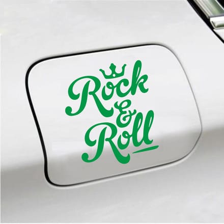Bumpersticker - Rock & Roll - 11,3 X 13 - Groen