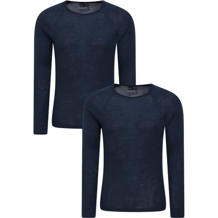 Mountain Warehouse Heren Merino Wol Base Layer Top (Set van 2) (Marine)