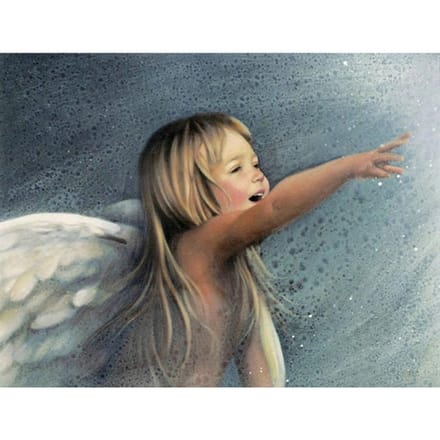 Peinture de diamant 5D ange bébé Christ, broderie complète de diamant rond, décoration de maison 20X30CM black