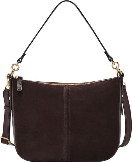 FOSSIL schoudertas Jolie Crossbody Mink Suede donkerbruin