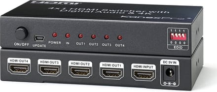 KanexPro 4 poorts 4K HDMI splitter 1x HDMI in, 4x HDMI uit