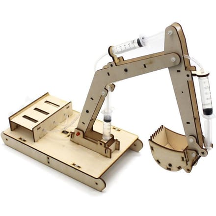 Modèle d'excavatrice hydraulique en bois DIY puzzle pour enfants jouet d'assemblage expérience scientifique en bois interaction parent-enfant