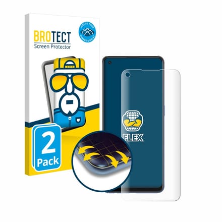 BROTECT - Screenprotector voor Oppo A74 5G - Folie Beschermfolie transparant volledig dekking - 2 Stuks