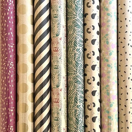 Benza 100% Recyclet - cadeaupapier - extra sterk inpakpapier - 70 Gr/m2 - 200 x 70 cm - 8 rollen